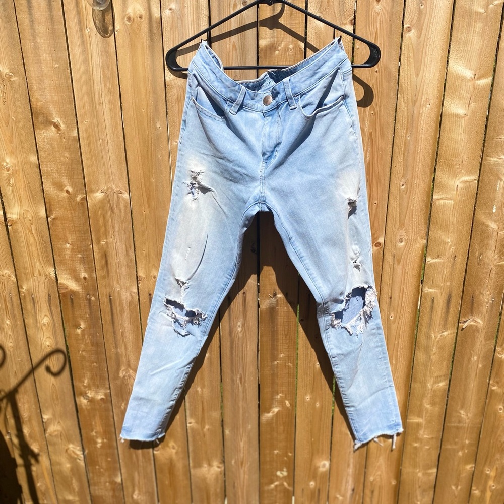 Light wash ripped jeans